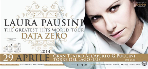 Laura Pausini il 29 aprile a Torre del Lago (Lucca)